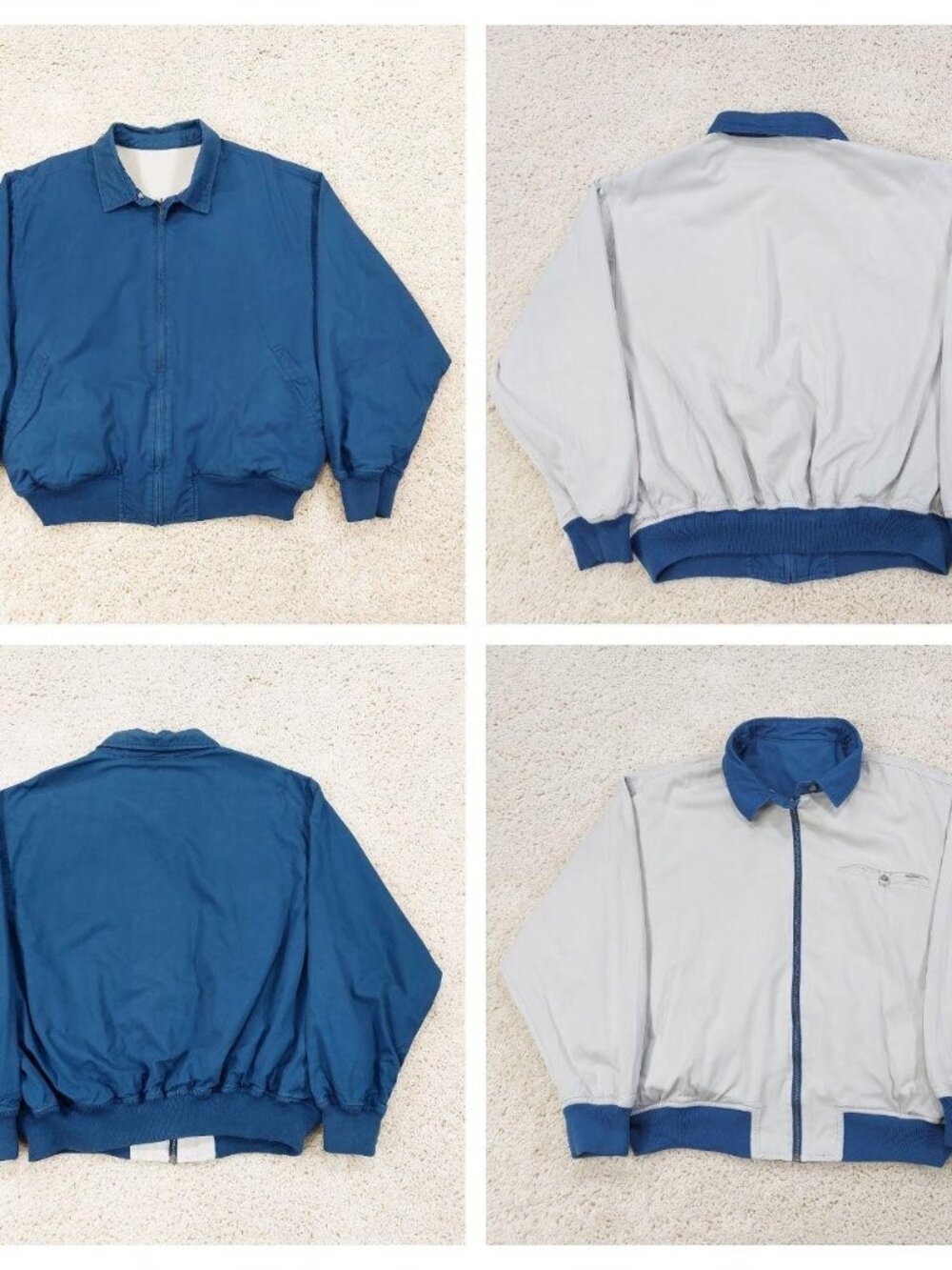 Vintage Nike Reversible Golf Jacket Mens Large, Beige & Blue, Full Zip, RARE